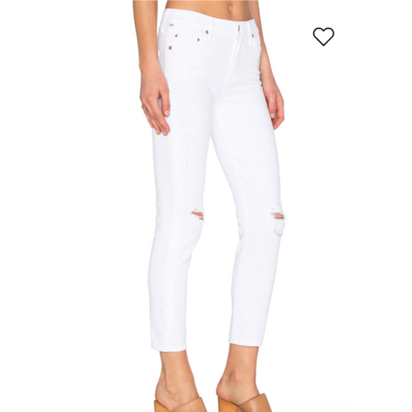 Citizens Of Humanity Jeans Womens 26 White Rocket Crop High Rise Skinny Zip - Picture 2 of 16